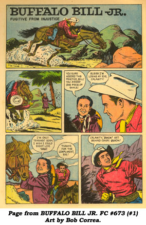 Page from BUFFALO BILL JR. FC #673 (#1). Art by Bob Correa.