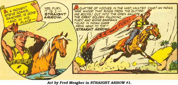 Art by Fred Meagher in STRAIGHT ARROW #1.