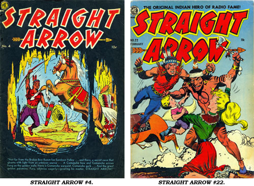 Covers to STRAIGHT ARROW #4 and #22.