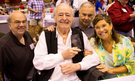 Manolito...“High Chaparral”’s Henry Darrow receives his award from festival co-sponsors Ray Nielsen and Boyd Magers. Henry’s wife Lauren is beside him.