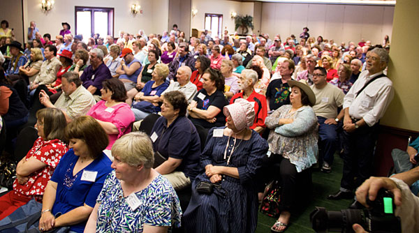 The panel discussions are always a highlight of the festival and are well attended. (The festival’s Facebook coordinator Linda Crowley is the blonde in the blue print blouse. We thank her for her dedication.) 