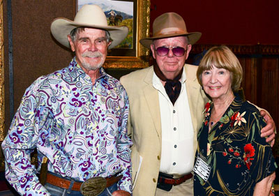 Buck Taylor, costumer Luster Bayless and Charlotte Stewart of “Little House on the Prairie”.