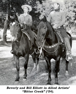 Beverly and Bill Elliott in Allied Artists' "Bitter Creek" ('54).