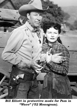 Bill Elliott in protective mode for Pam in "Waco" ('52 Monogram).