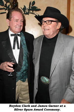 Roydon Clark and James Garner at a Silver Spurs Award Ceremony.