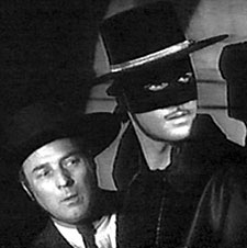 Gene Shelton (Bernardo) and Guy Williams (Zorro).