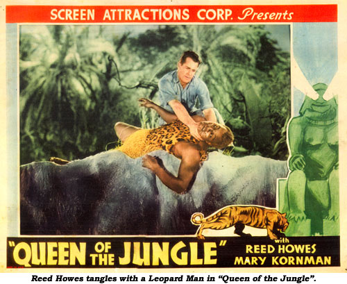 Reed Howes tangles with a Leopard Man in "Queen of the Jungle".