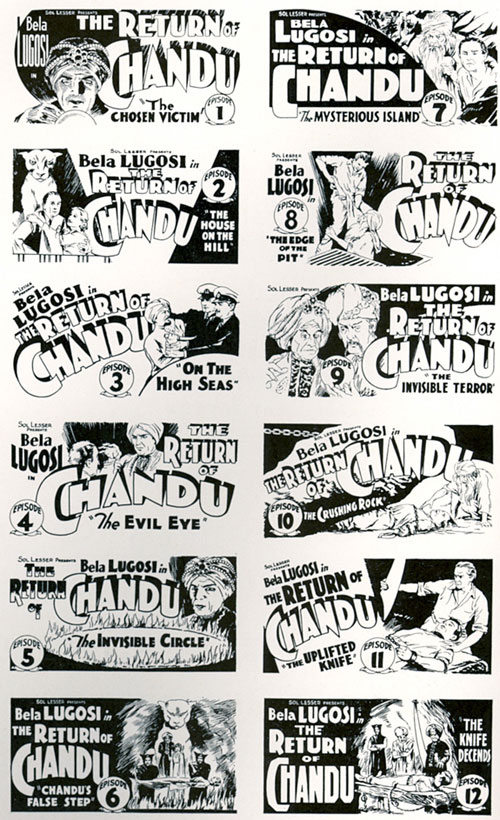 Twelve chapter ads for "Return of Chandu".