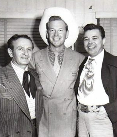 Rex Allen with friends Nudie (L) and Wade Ray whom Rex called "The best fiddler I ever heard."