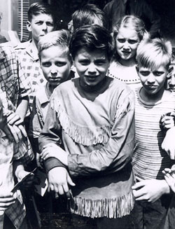 Bobby (Little Beaver) Blake and a group of fans during a personal appearance in Greensboro, NC, sometime in the mid-’40s