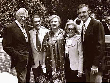 “Gunsmoke” veterans James Arness, Ken Curtis, Amanda Blake, Dennis Weaver 
and his wife. 