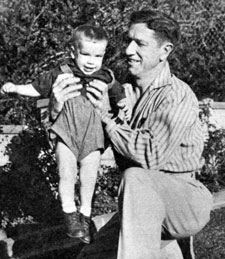 Richard Boone with his son Peter in late 1955 while Boone was starring on “Medic”.