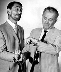 “Gunsmoke”—Milburn “Doc” Stone checks the pulse of Ken Curtis 
just to be sure.