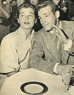 Guy Madison and wife Gail Russell out to dinner. They were married from ‘49 to ‘54.