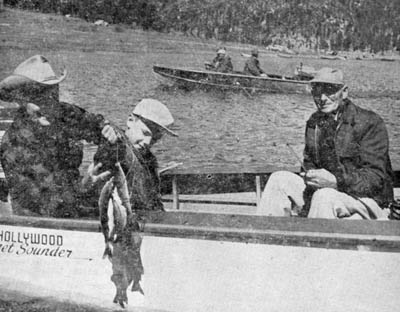 Three generations go fishing! Roy, son Dusty and “Pop” Andrew Slye at California's Big Bear Lake in Spring 1955. 