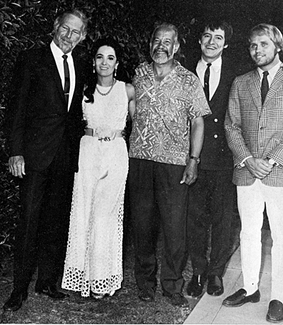 Cast of “High Chaparral” in civilian clothes. (L-R) Leif Erikson, Linda Cristal, 
Frank Silvera, Henry Darrow, Mark Slade. 