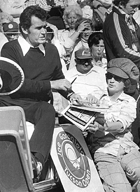 James “Maverick” Garner signs an autograph during the Joe Garagiola 
Tucson Open in the ‘70s. 