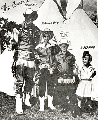 Sunset Carson with his wife Margaret and children Tim and Suzanne.