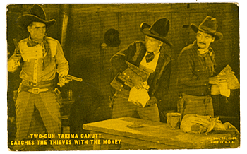 Yakima Canutt silent movie trading card.