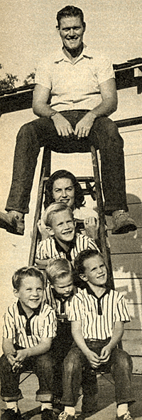 "The Rifleman" Chuck Connors with his family...sons Mike, Jeff, Steve and Kevin with their mother Elizabeth. 