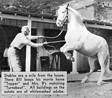 William "Hopalong Cassidy" Boyd trains Topper.