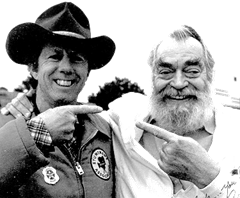 Good friends. Stuntman Neil Summers and Jack Elam.