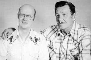 Author Alan Barbour with Rod Cameron at a 1976 Atlanta Western Film convention. 