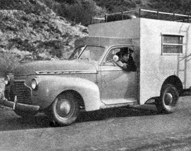 While filming “Cheyenne”, on weekends Clint Walker often liked to get out into the Mojave in his cabin truck with his then wife Verna and six year old daughter Valerie Jean. The cabin truck was fully equipped with Geiger-scintillator, ultra-violet light, field glasses, pans and enough food for the weekend.