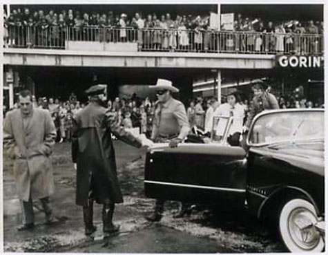 Clayton Moore as The Lone Ranger made an appearance in the ‘50s at Shopper’s World in Framingham, MA.