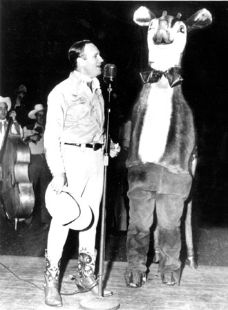 Gene Autry and a “real live” Rudolph the Red-Nosed Reindeer.