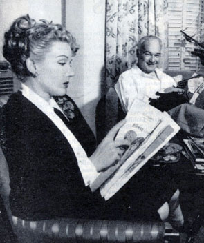 Hopalong Cassidy, William Boyd, with his fifth wife...and love of his life, actress Grace Bradley, relaxing at home in the ‘40s. Hoppy and Grace were from June 5, 1937 until his death on September 12, 1972.