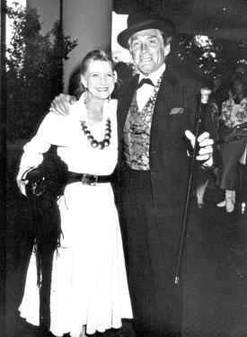 Gene Barry (“Bat Masterson”) and wife Betty arrive at the August 1986 Golden Boot Awards at the Westwood Marquis Hotel in L.A. (Thanx to Neil Summers.)