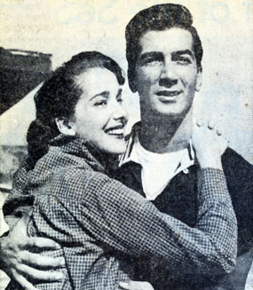 Husband and wife Julia Adams and Ray Danton in May 1958. Both were frequent TV Western guest stars.