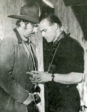 Marlon Brando directs Slim Pickens for his ornery character role of Deputy Lon Dedrick in “One-Eyed Jacks” (1961).