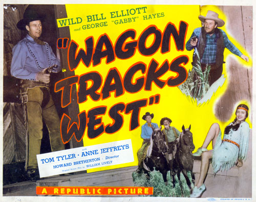 Title card from "Wagon Tracks West".