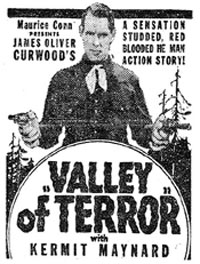 Kermit Maynard in "Valley of Terror" ad.